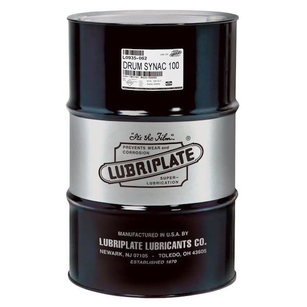 Lubriplate Diester synthetic air compressor fluid, ISO-100 SYNAC-100, DRUM L0935-062 - main